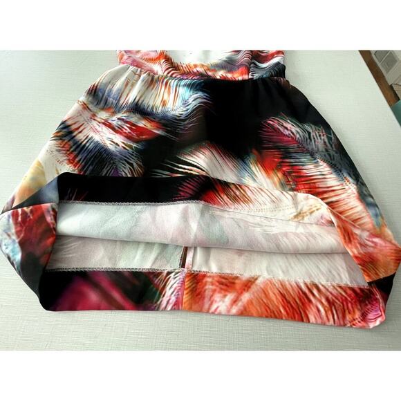 Sandro Sz 3/US 8 Bold Feather Print Dress Black Mini Sheer Cocktail Artsy French - Picture 6 of 13